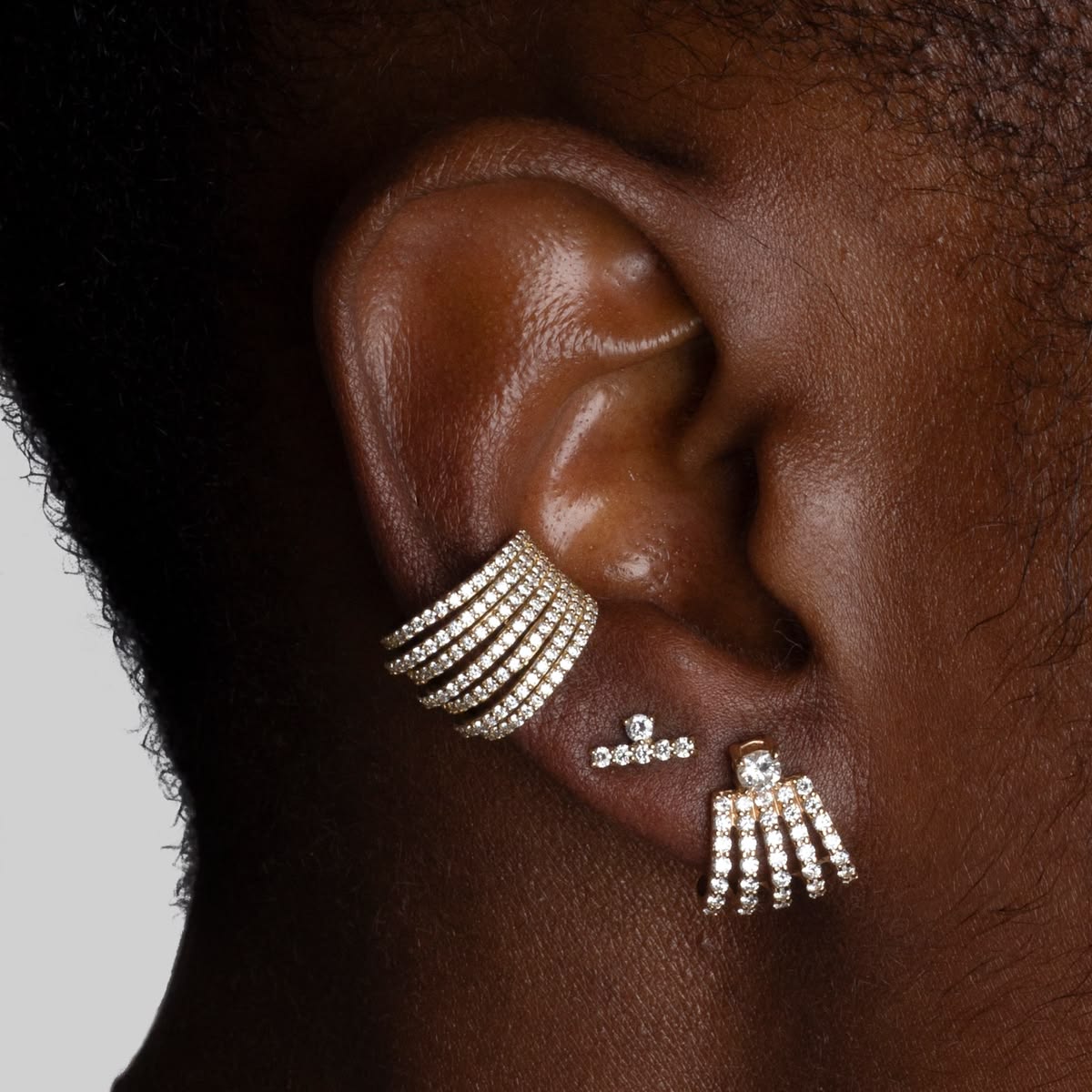 Astrid Pave Multi Row Ear Cuff