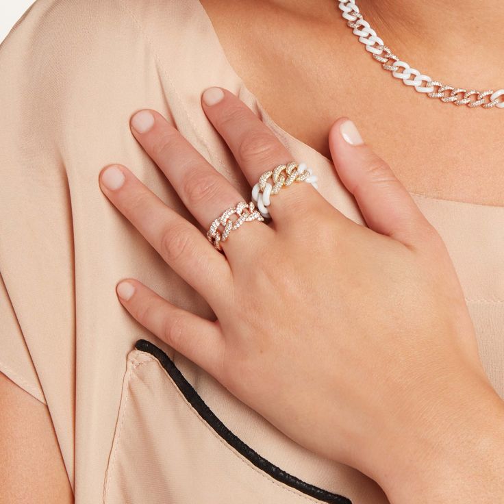 Diamond Pave Essential Link Ring