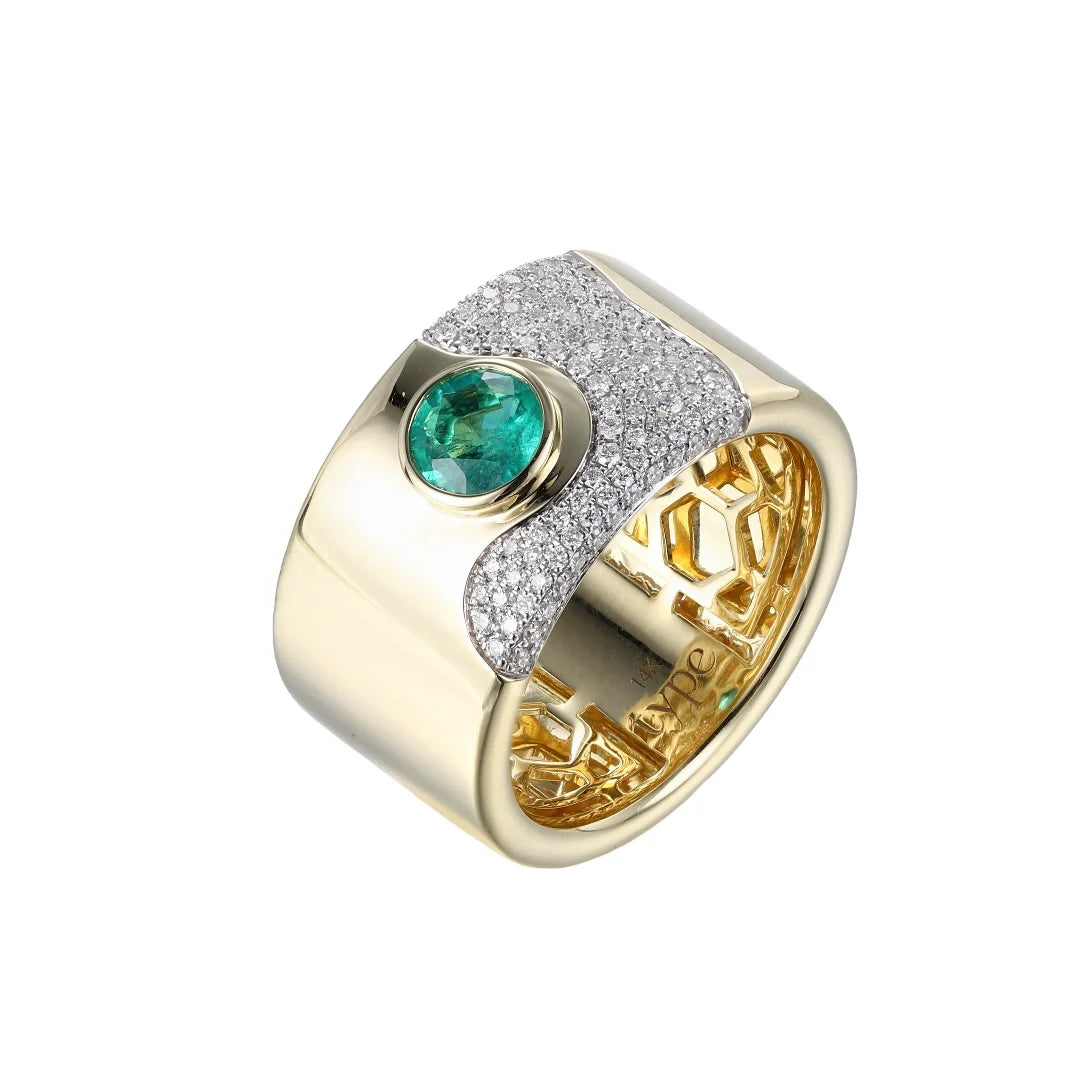 Lava Emerald Cocktail Ring