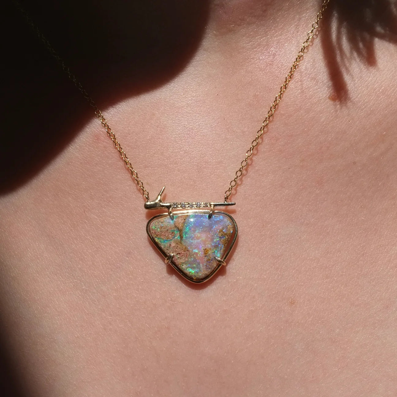 Lavender Opal Thorn Necklace