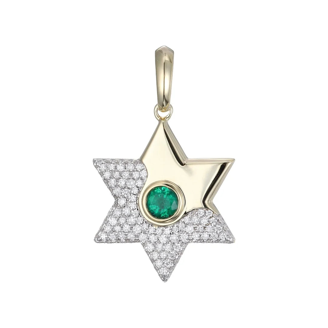Lava Star Emerald And Diamond Pendant