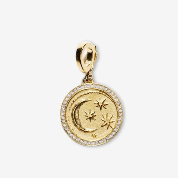 Cosmic Small Pave Coin Charm