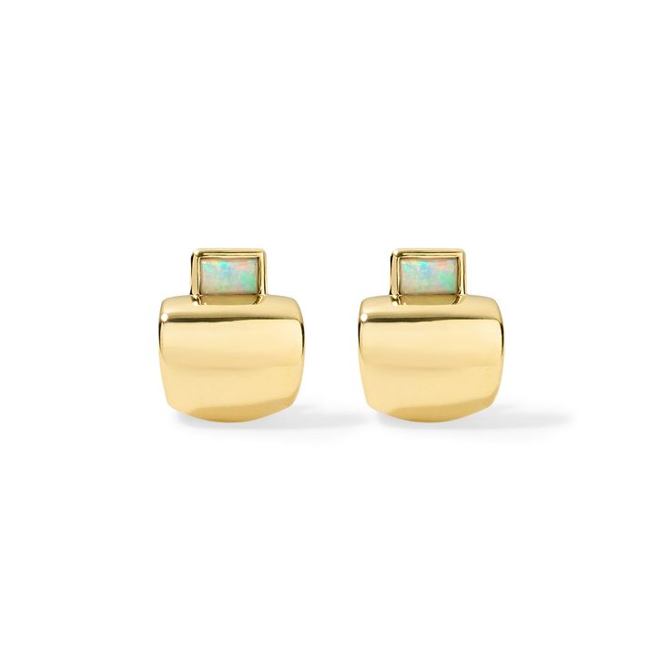 Cowbell Earring Small Opal
