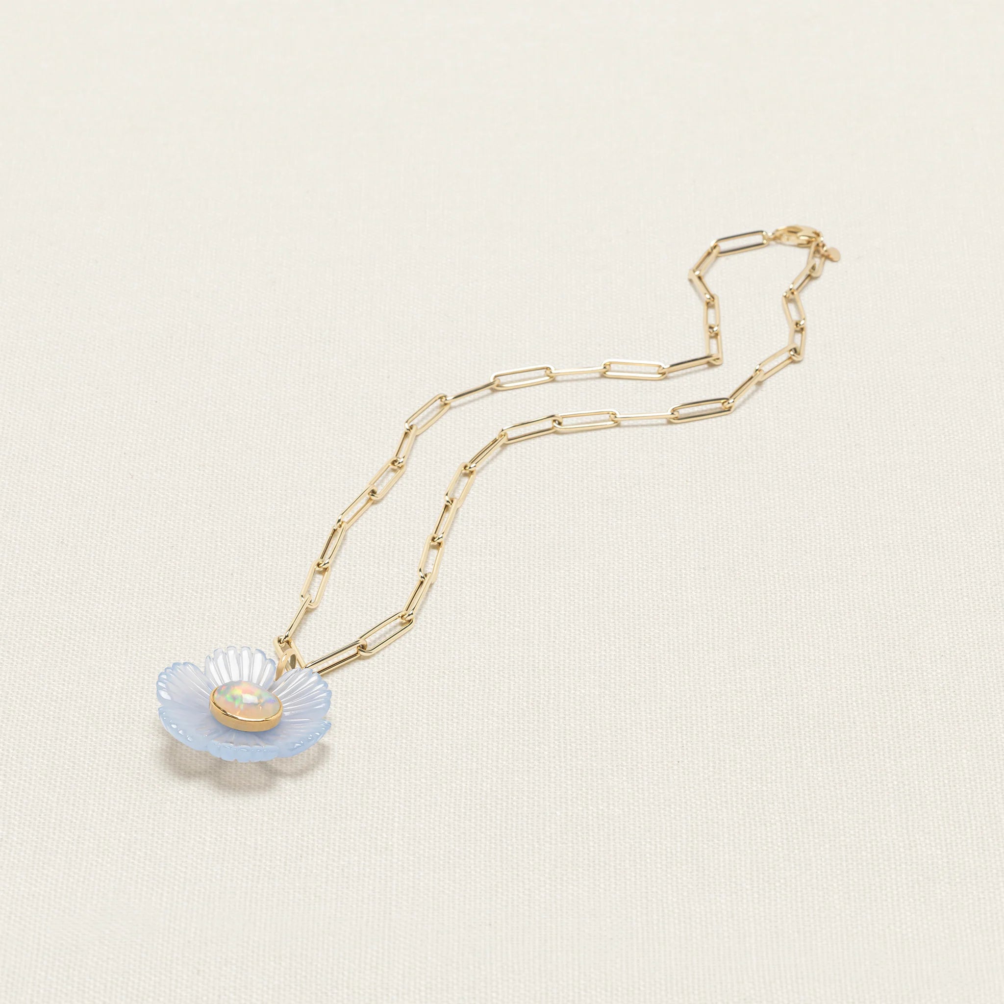 Paradise Flower Pendant XL Chalcedony Ethiopian Opal