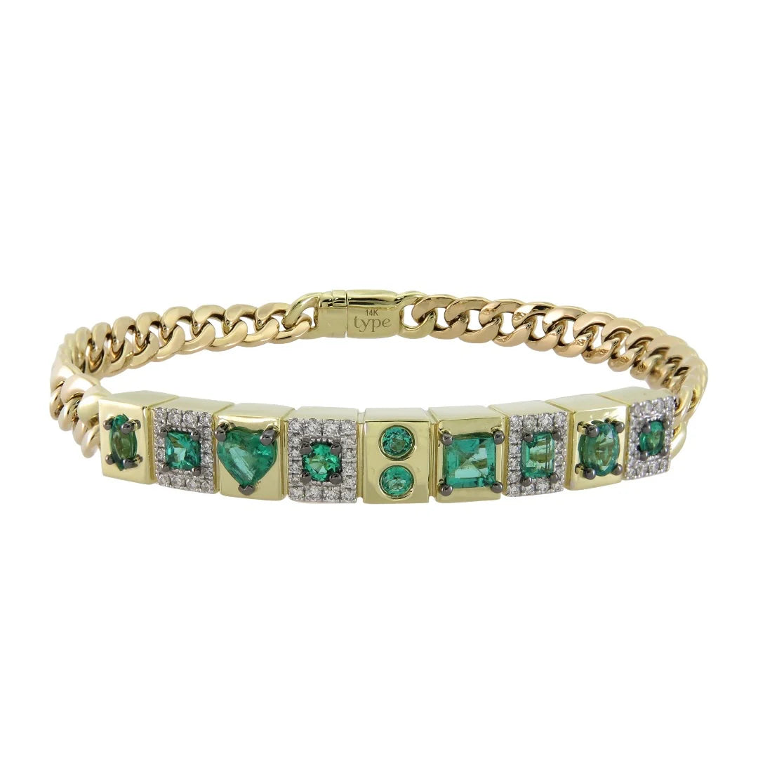 Leggo ID Emeralds and Diamonds Bracelet