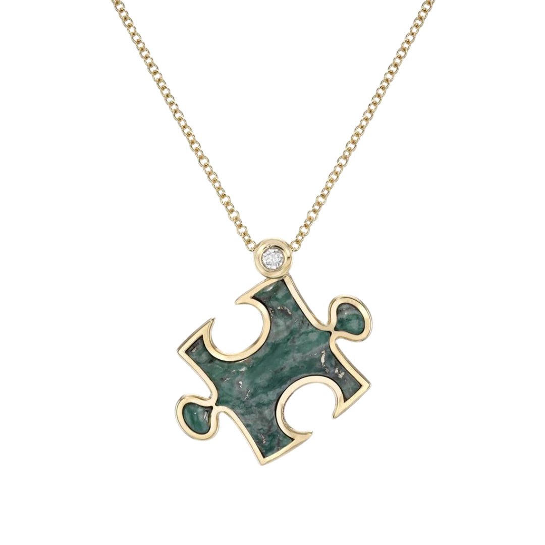 Serpentine Inlay Impetus Puzzle Necklace
