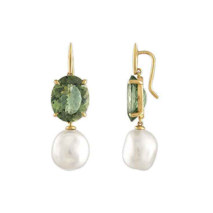 Liv Drop Earrings In Green Tourmaline