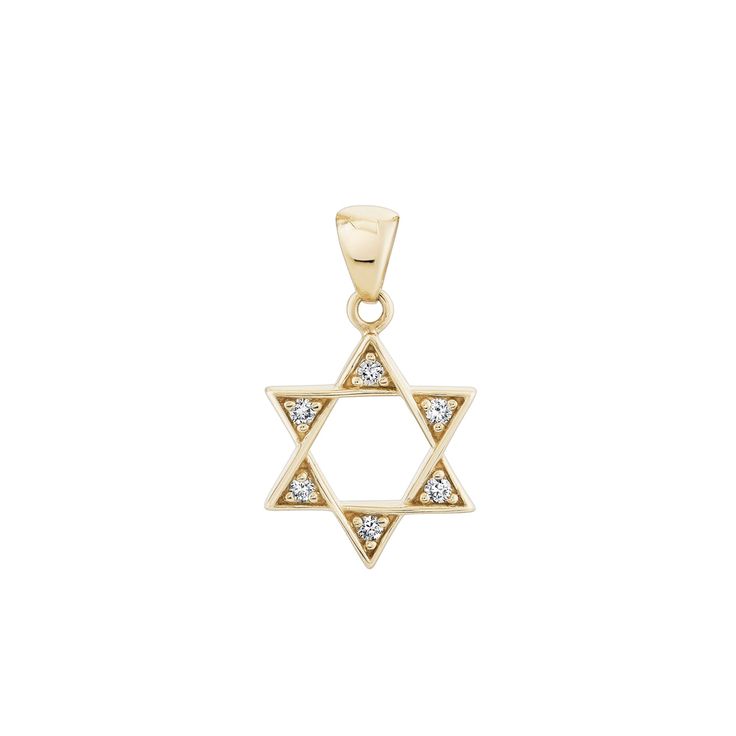 Diamond Star of David Talisman Charm