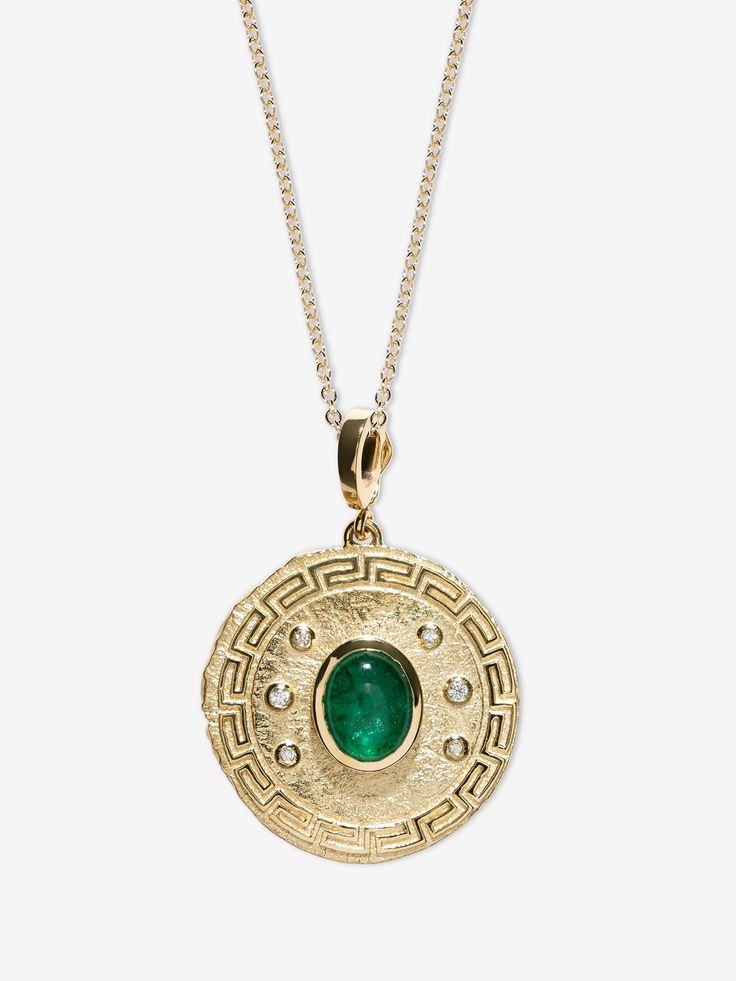 Tessellate Emerald Large Coin Charm