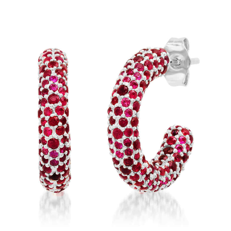 Mini Ruby Party Hoops