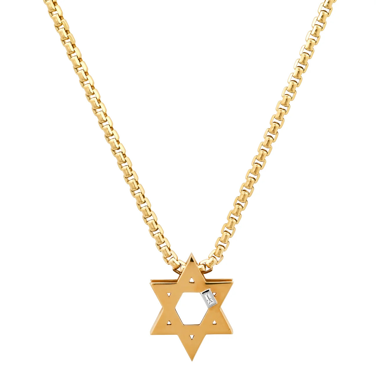 Slide-On Ribbed Star of David Necklace