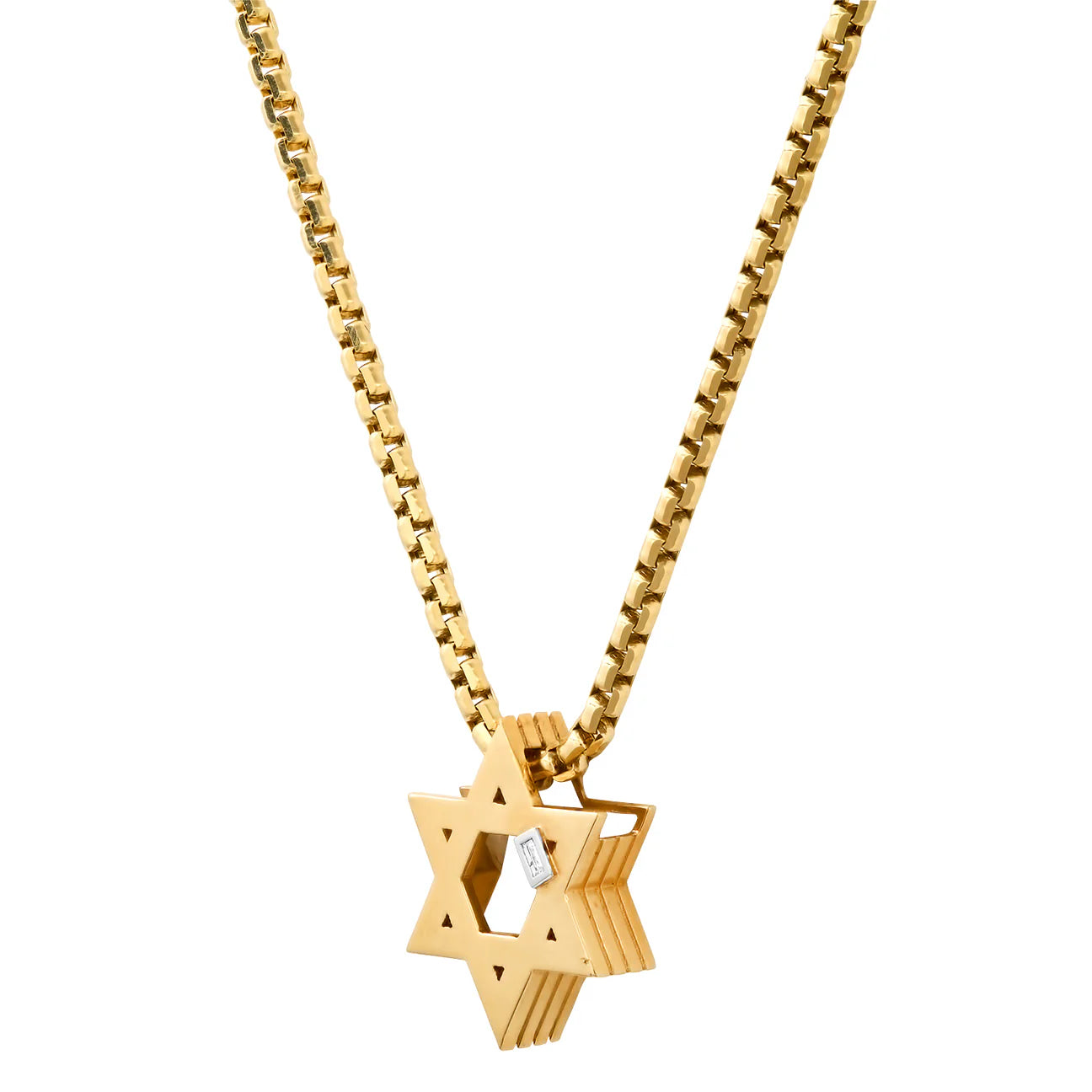 Slide-On Ribbed Star of David Necklace