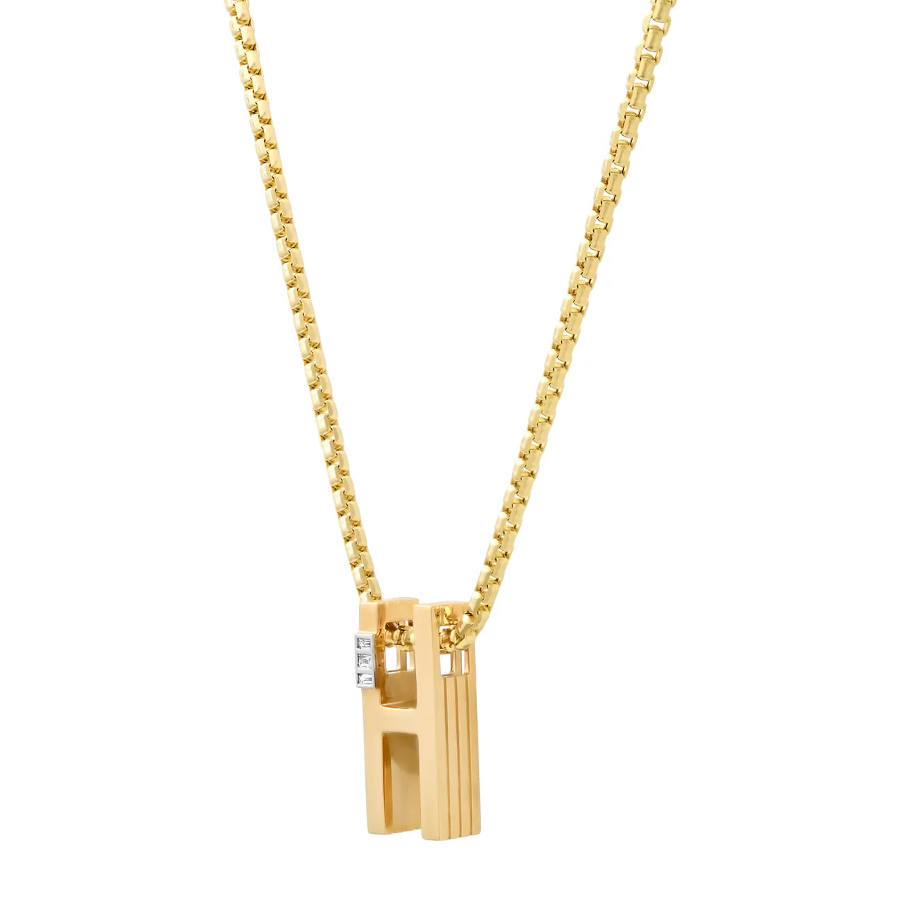 Slide-On Grandsize Ribbed Initial Necklace