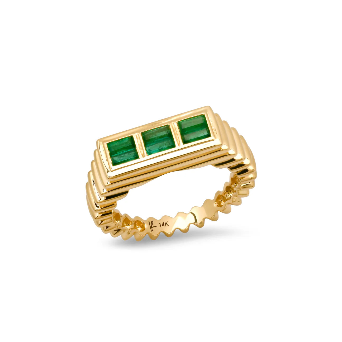 Fluted Colorblock Ring