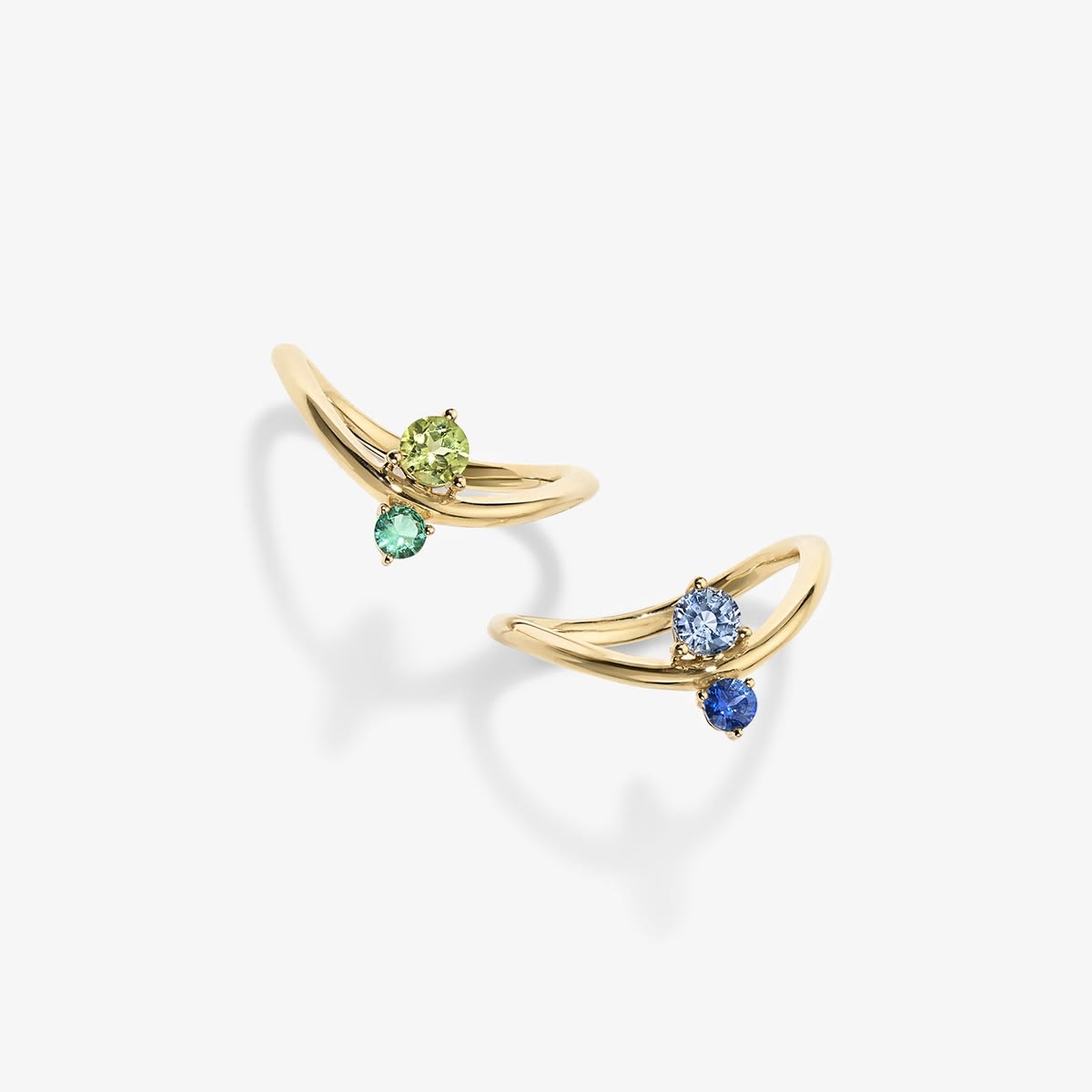 Grace Blue Sapphire Two Stone Stack Ring