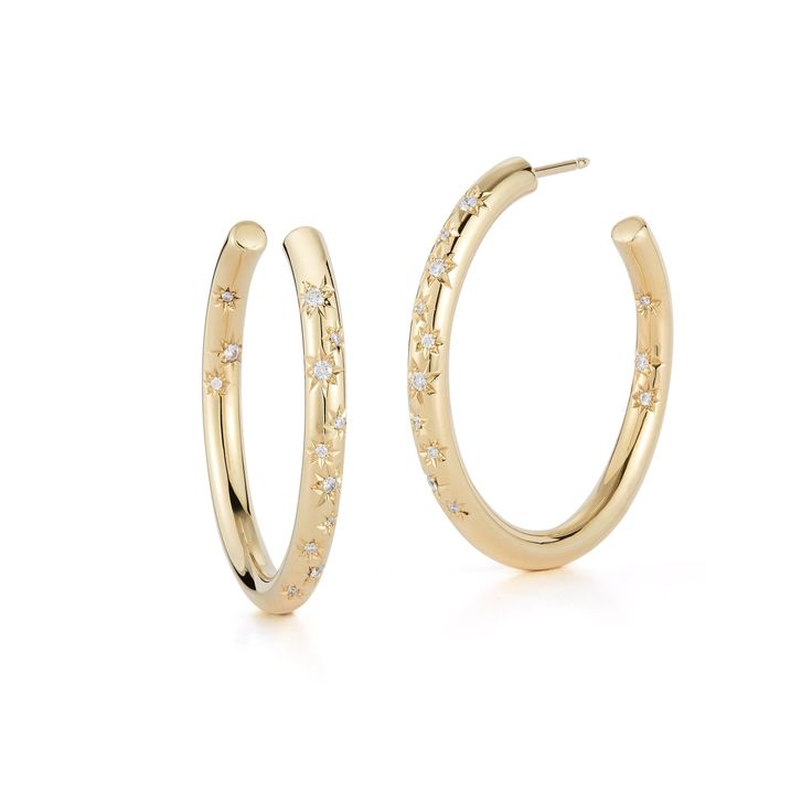Anniversary Medium Diamond Hoops