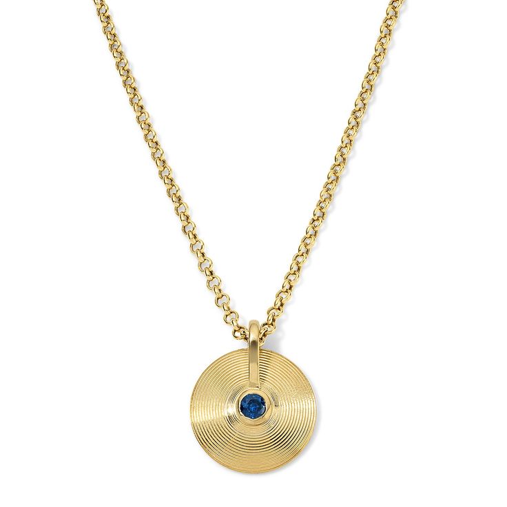 Cymbal XS Necklace - Sapphire on Luci Chain