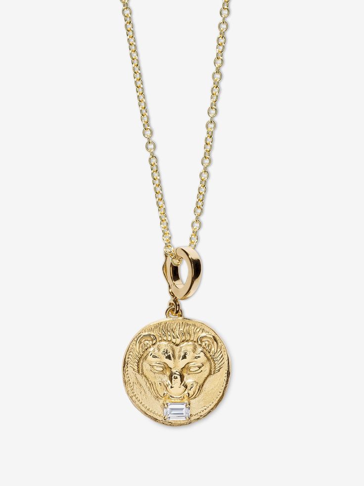 Lion Small Diamond Coin Charm
