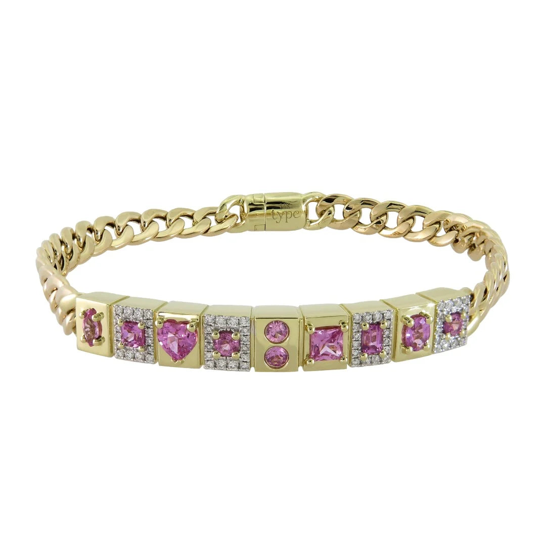 Leggo ID Pink Sapphire and Diamonds Bracelet