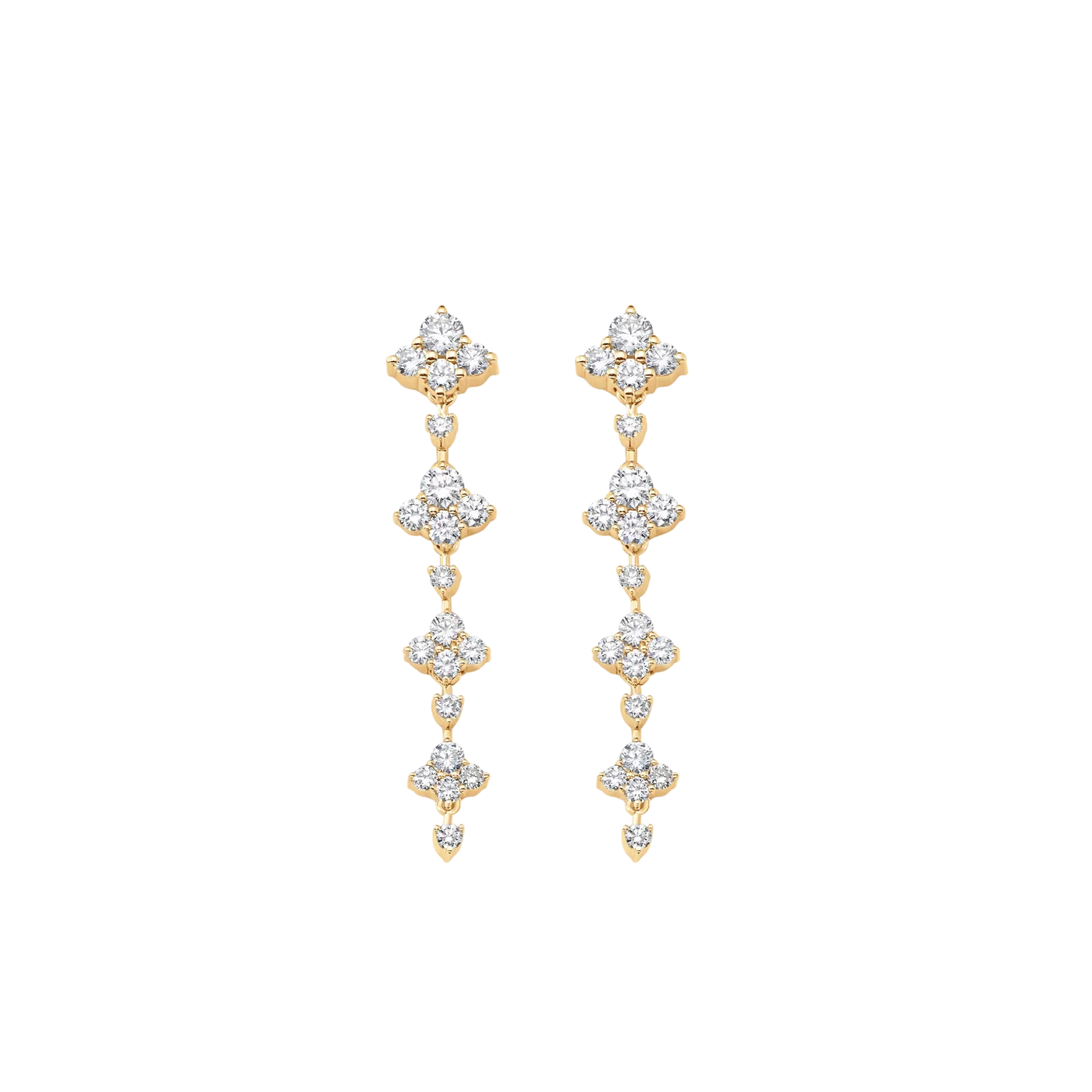 Dujour Gold and Diamond Full Four Dangle Earrings