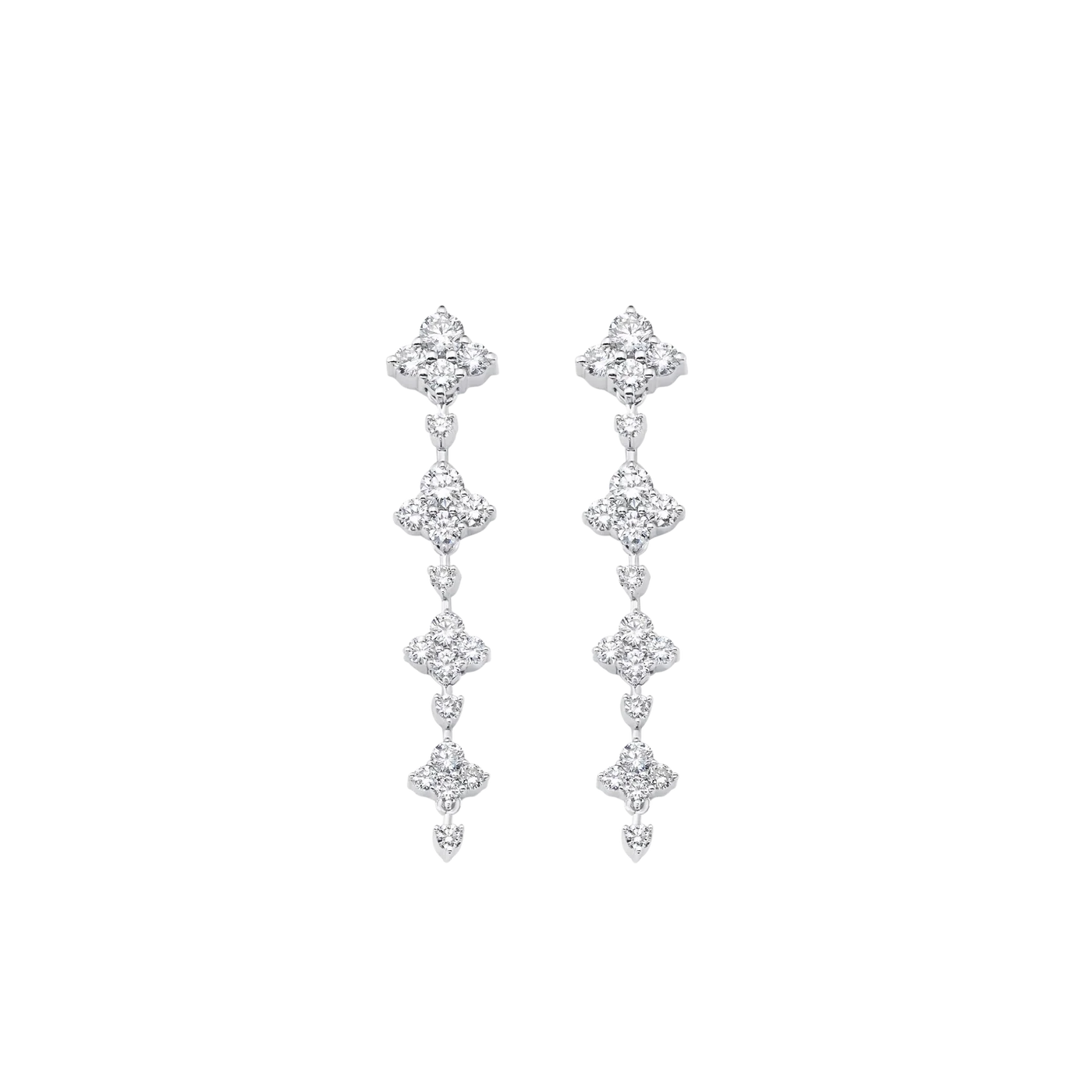 Dujour Gold and Diamond Full Four Dangle Earrings