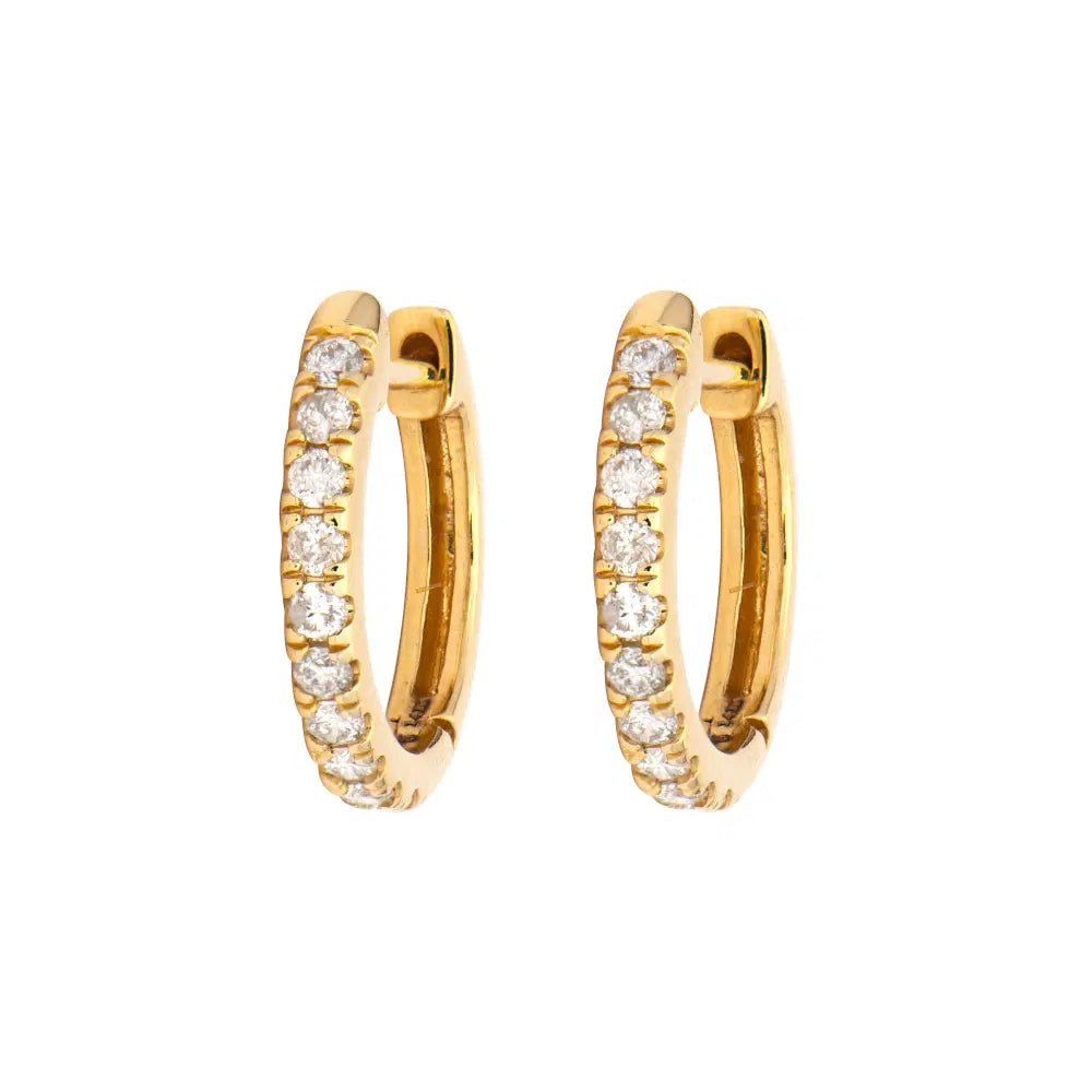 Classic Diamond Huggie Hoops