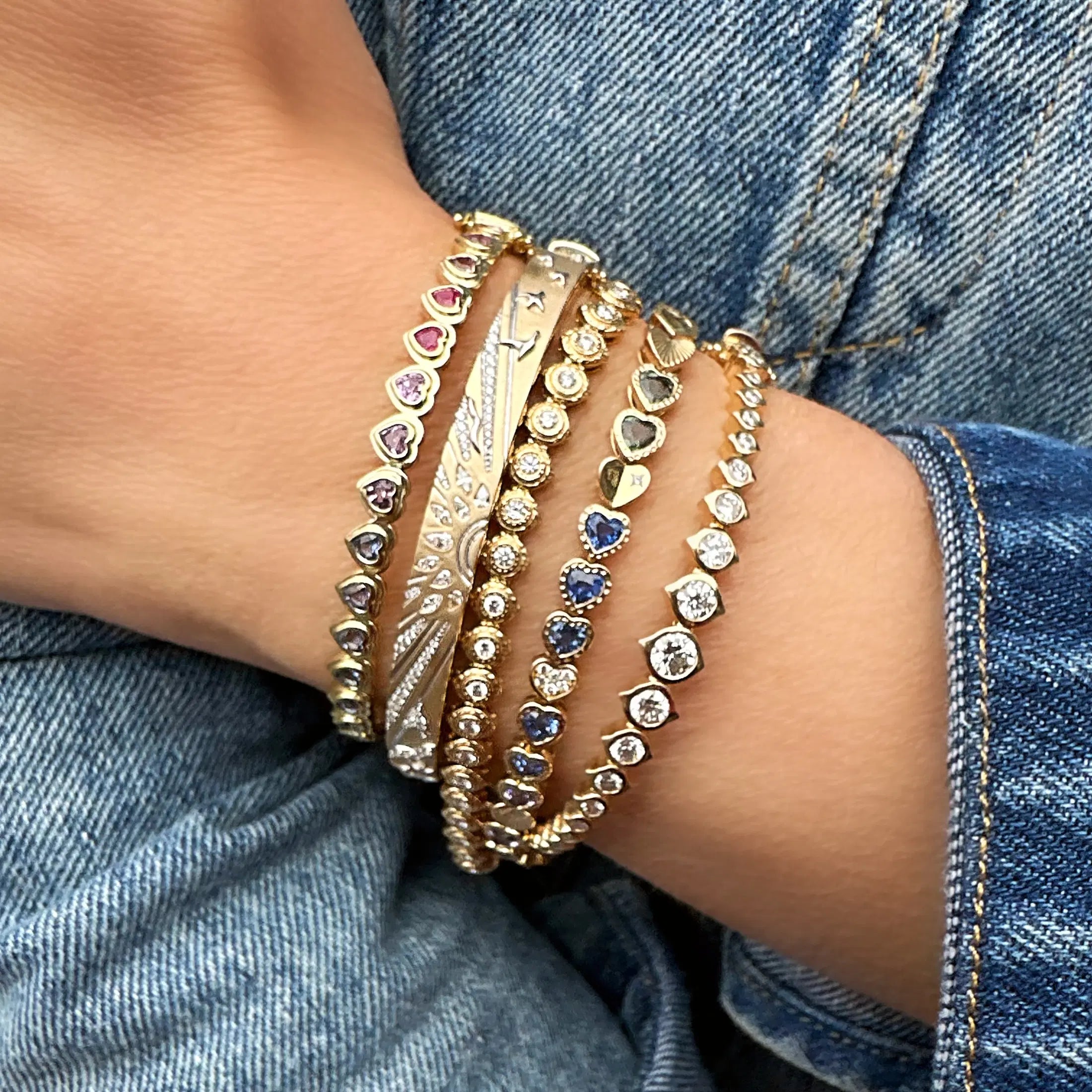 Show Your Love Continuous Rainbow Heart Bangle