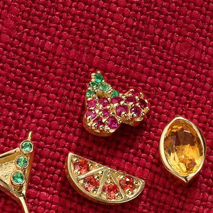 Cocktail Pave Cherry Mini Stud