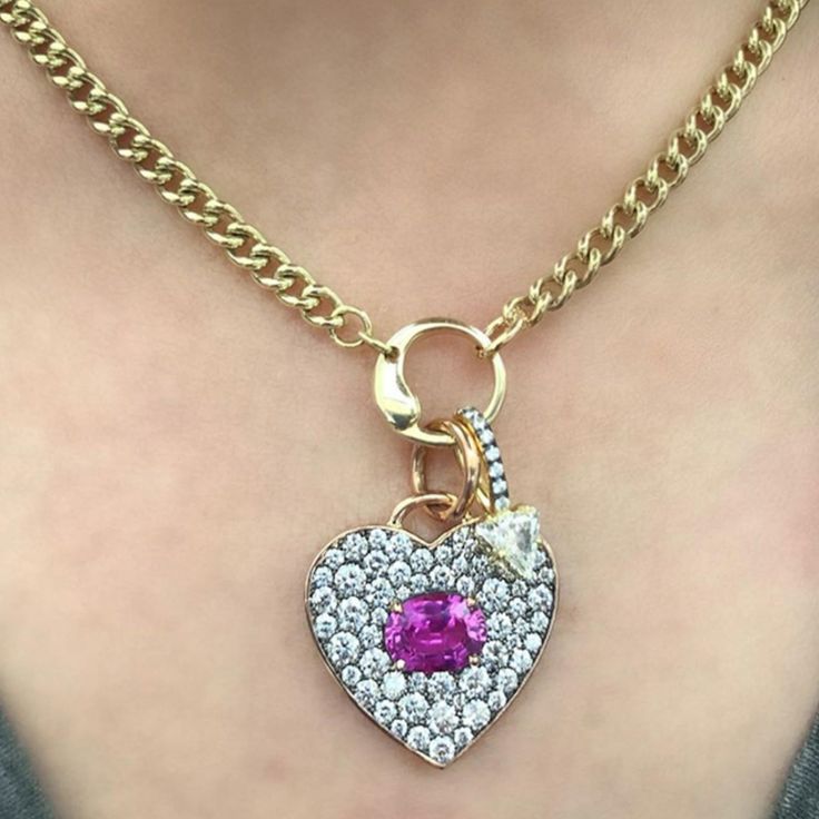 Prive Pink Sapphire Heart Pendant