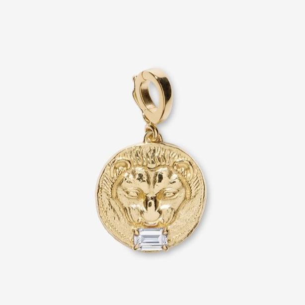 Lion Small Diamond Coin Charm