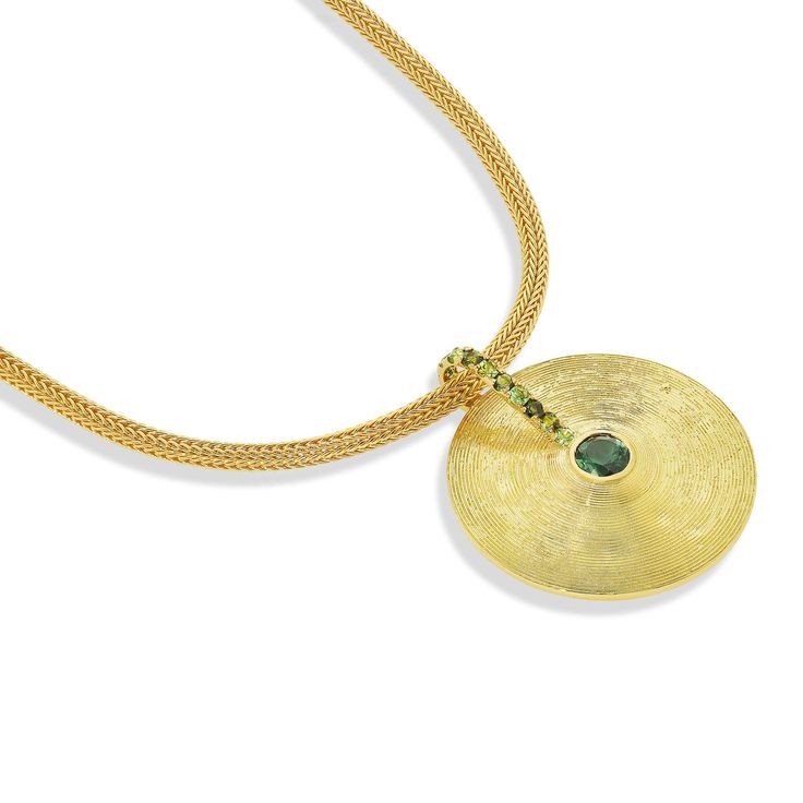 Cymbal Pendant Medium Green Tourmaline