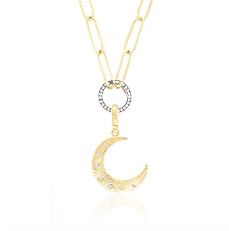 Small Ridge Crescent With Diamonds