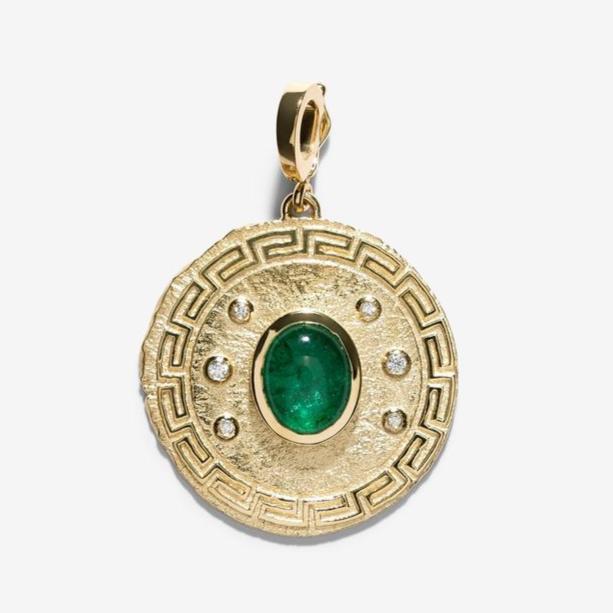 Tessellate Emerald Large Coin Charm