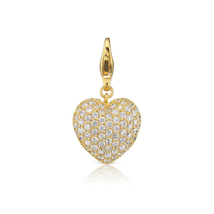 Puffy Heart Diamond Charm