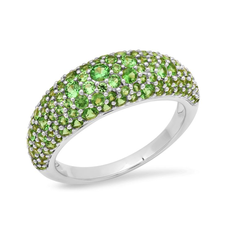 Tsavorite Crescent Domed Ring