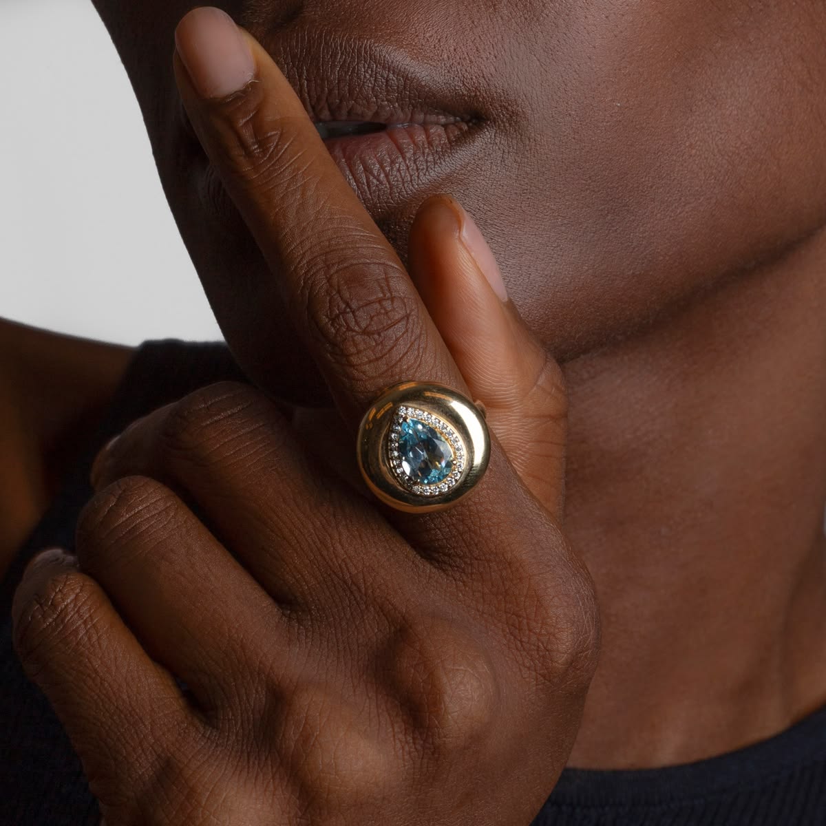 Candy Button Pear Ring