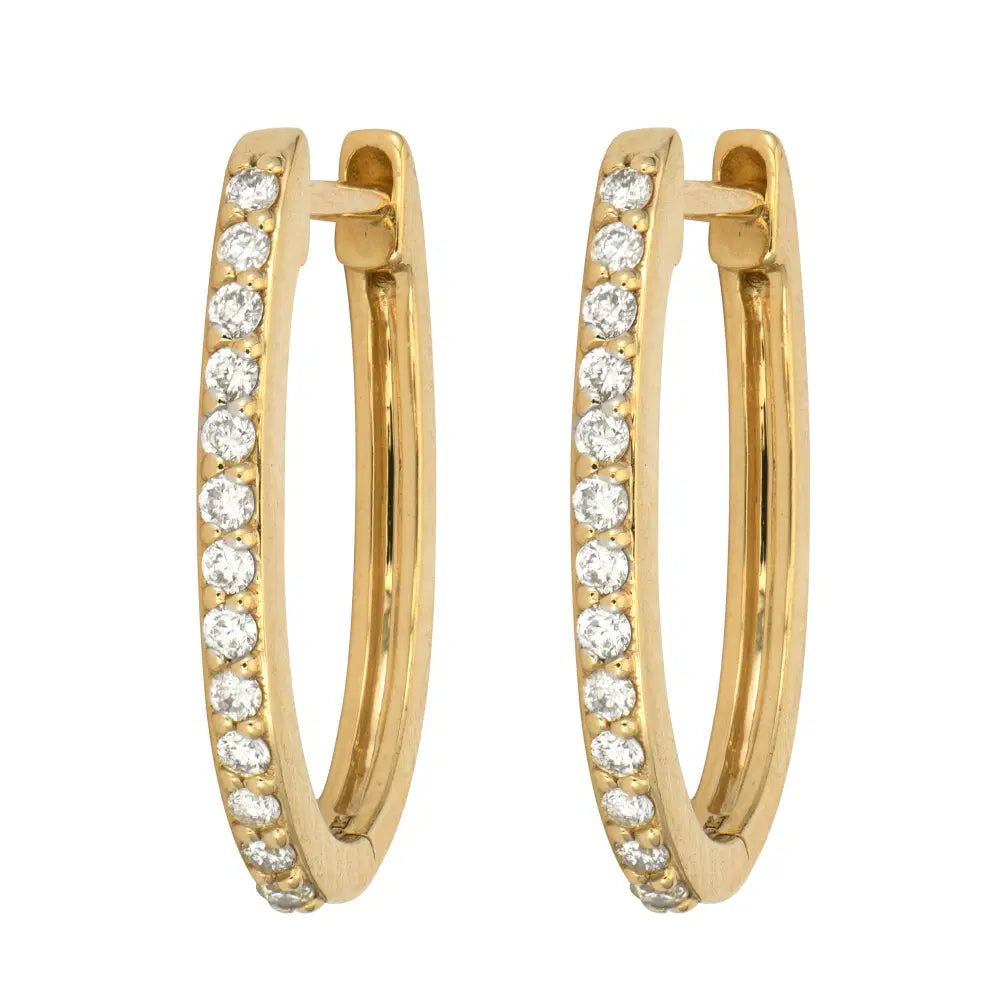 Classic Oval Pave Hoops