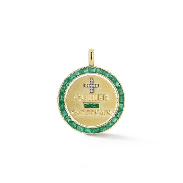 Love Notes Emerald and Diamond Love Pendant