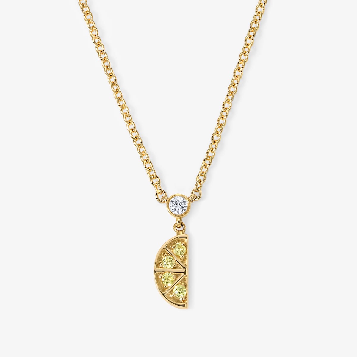 Cocktail Lemon Slice Chain Necklace