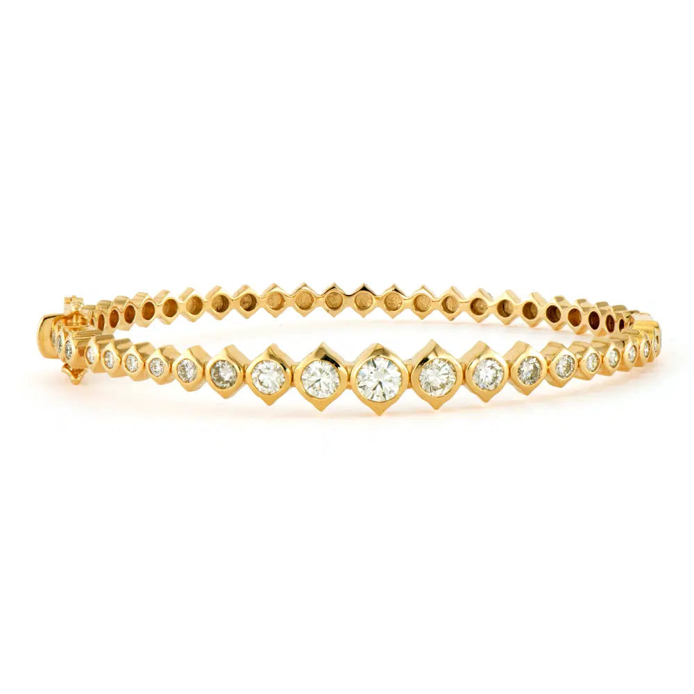 Show Your Love Graduated Bezel Set Diamond Bangle