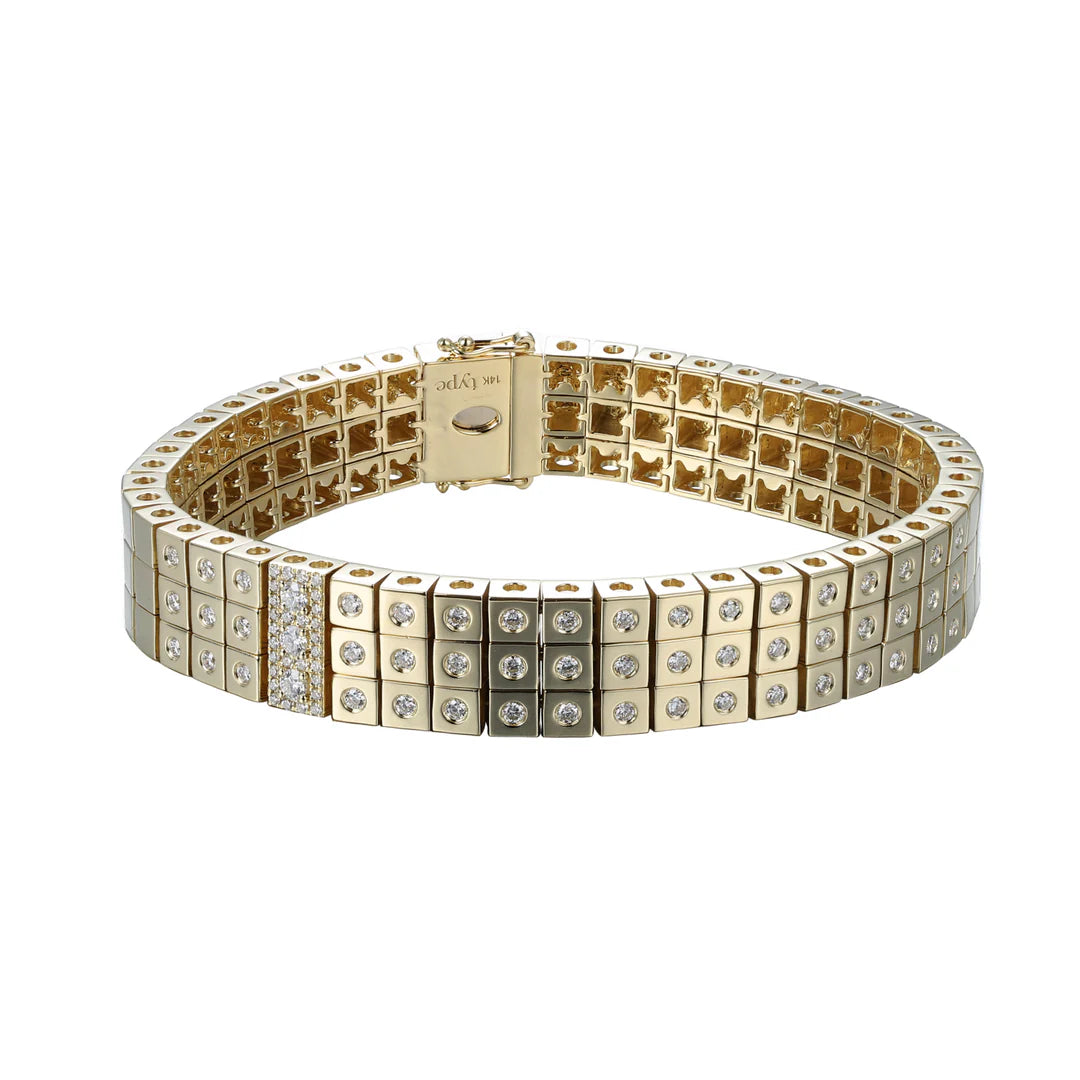 Leggo 3 Row Diamond Tennis Bracelet