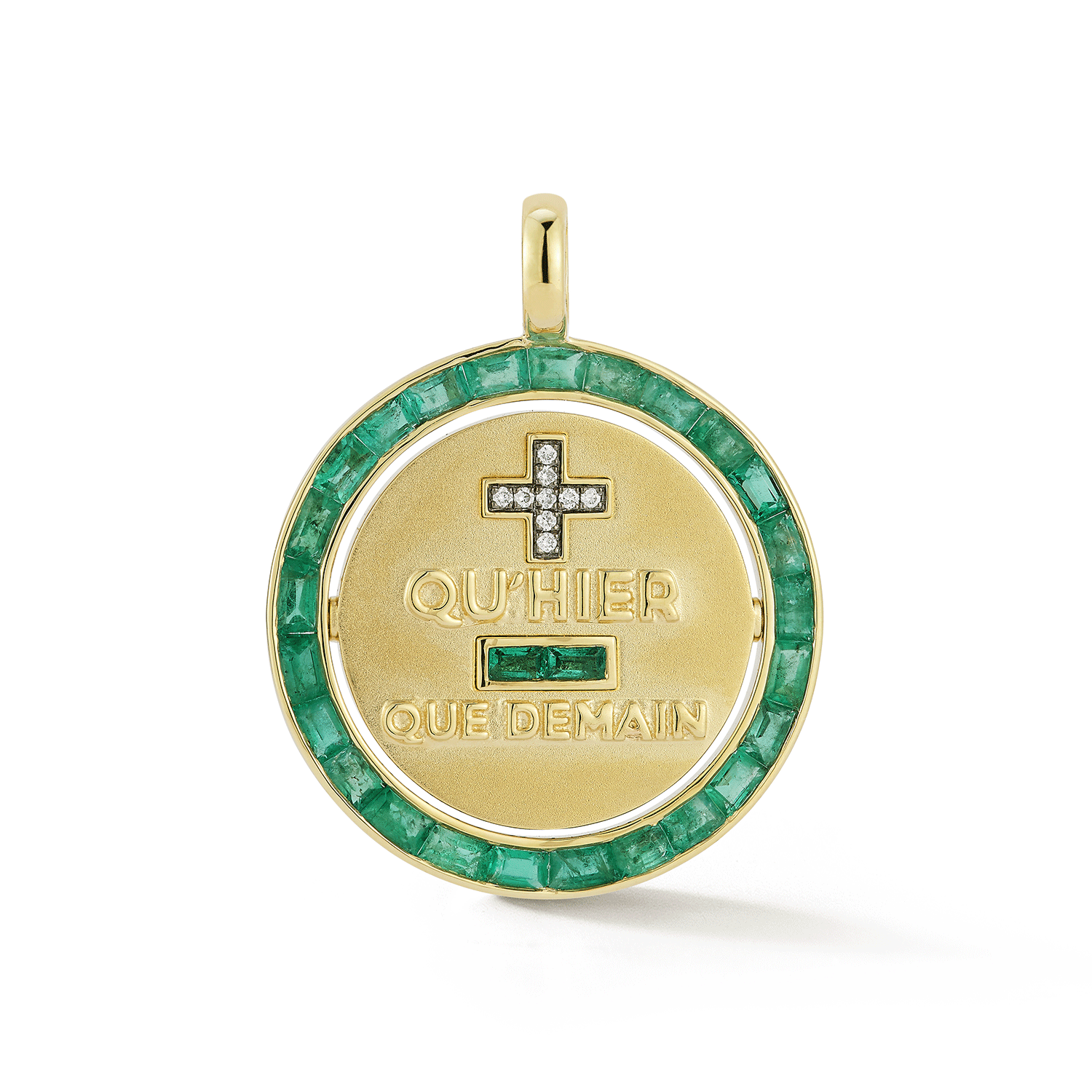 Love Notes Emerald and Diamond Love Pendant