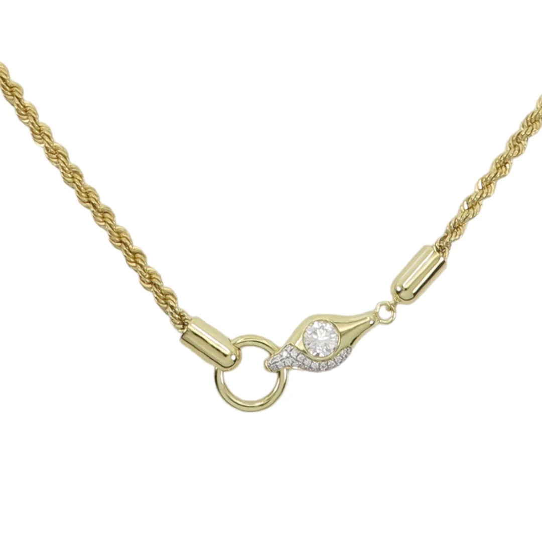 EVIL EYE Lava Rope Chain Diamond Necklace With Connector