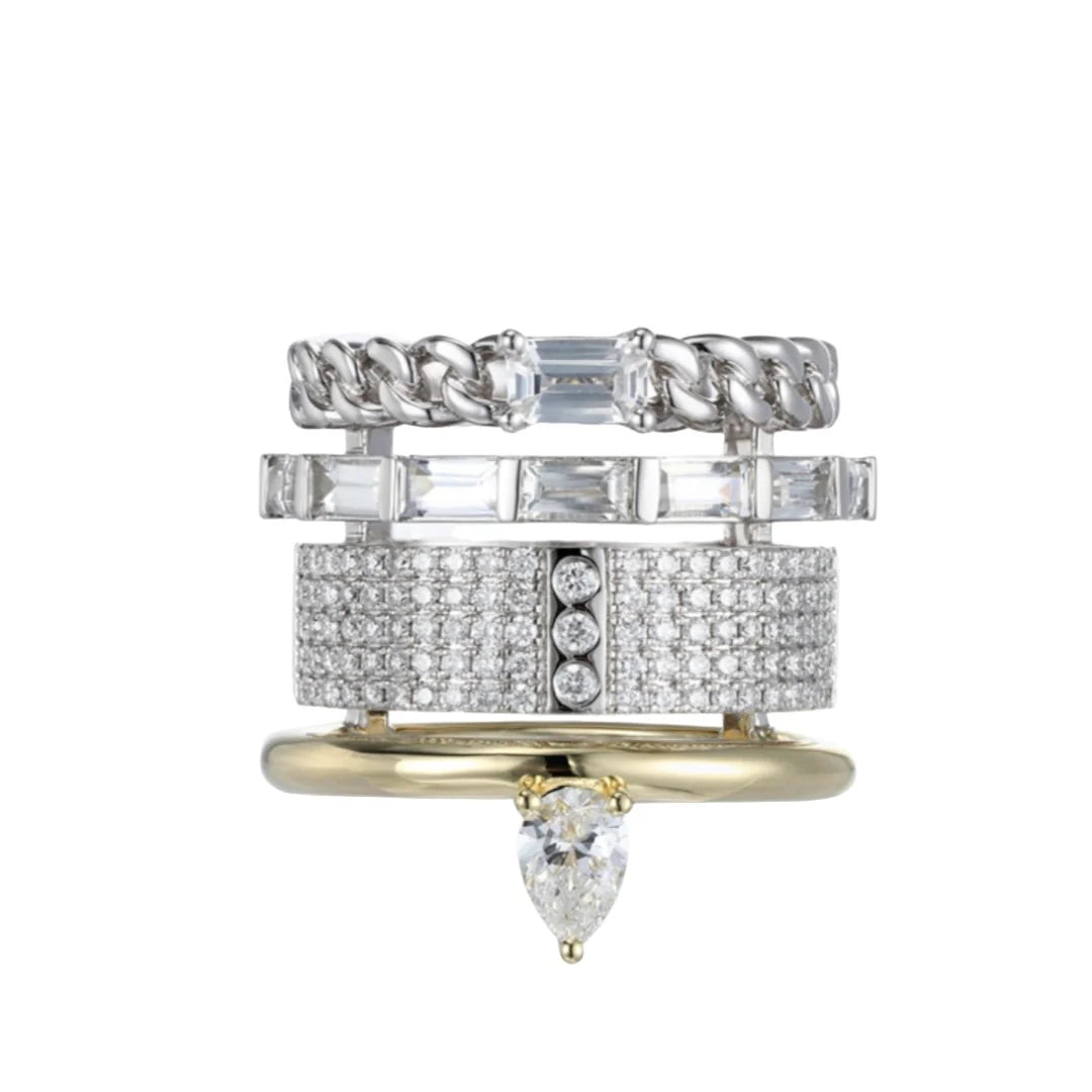 Mixed Metals Typestack Ring