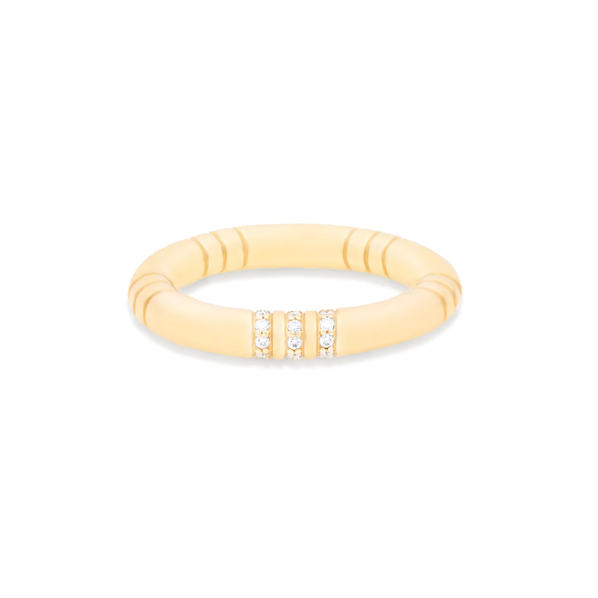 The Crew Stacking Ring - Etched & Diamond