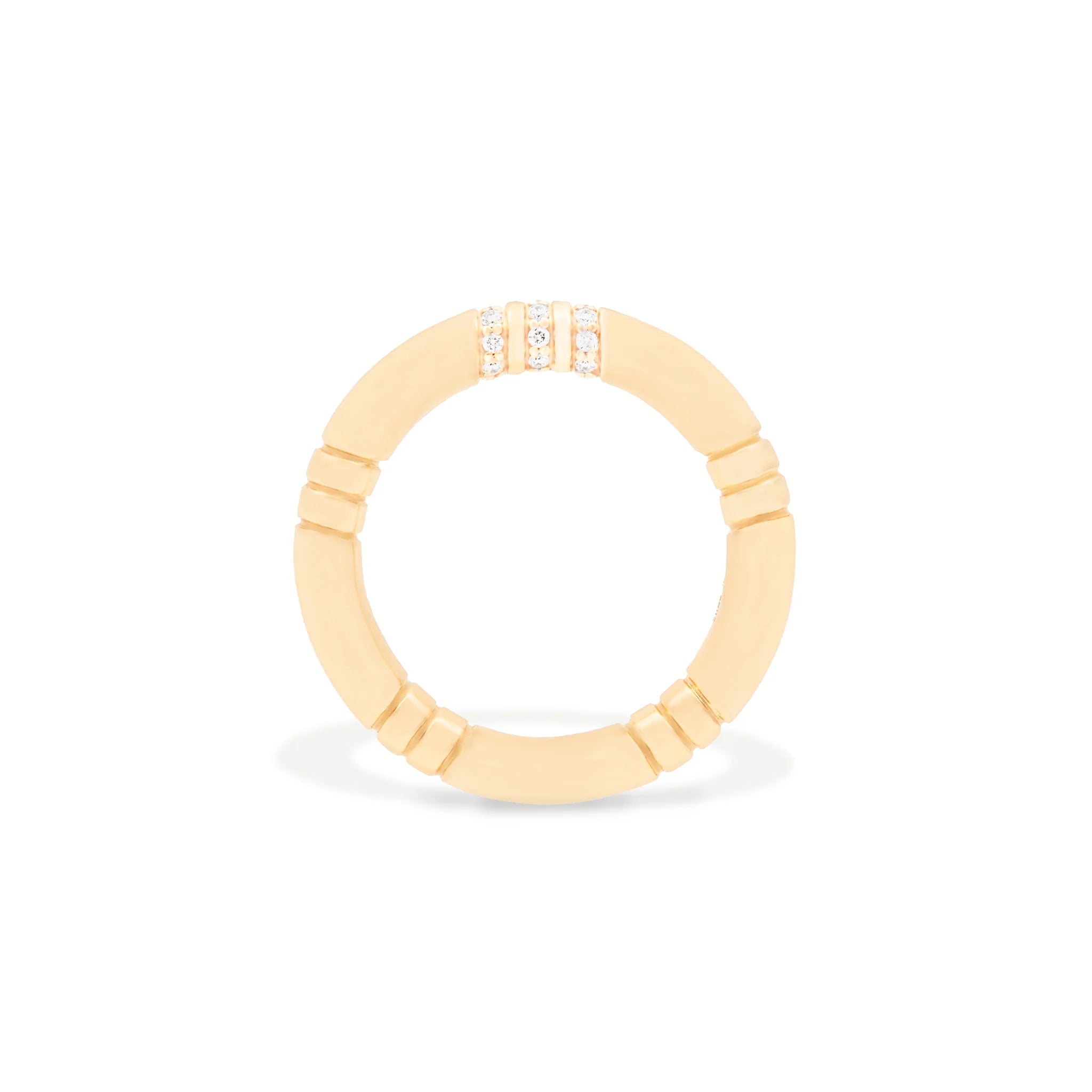The Crew Stacking Ring - Etched & Diamond
