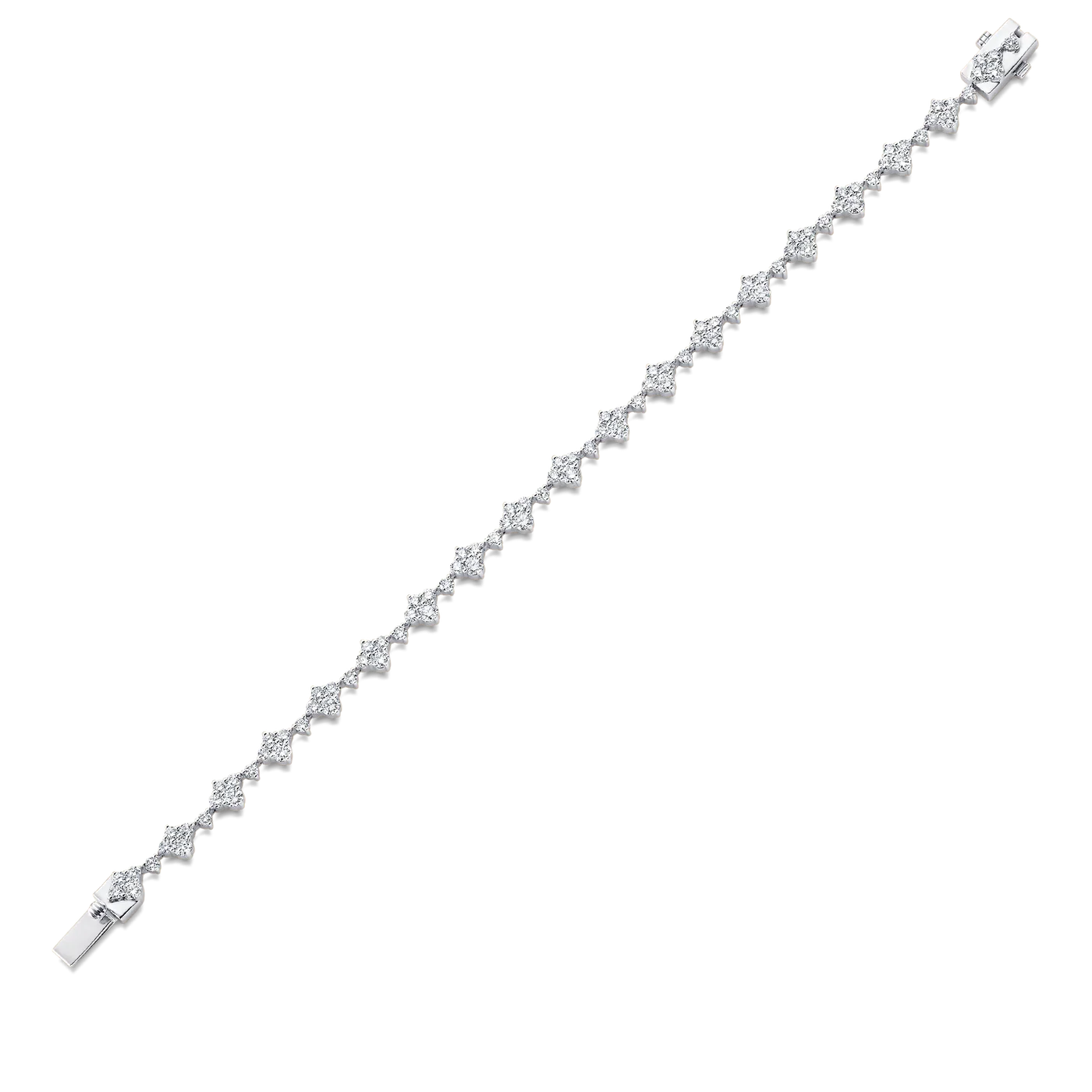 Dujour Gold and Diamond Four-Cluster Bracelet