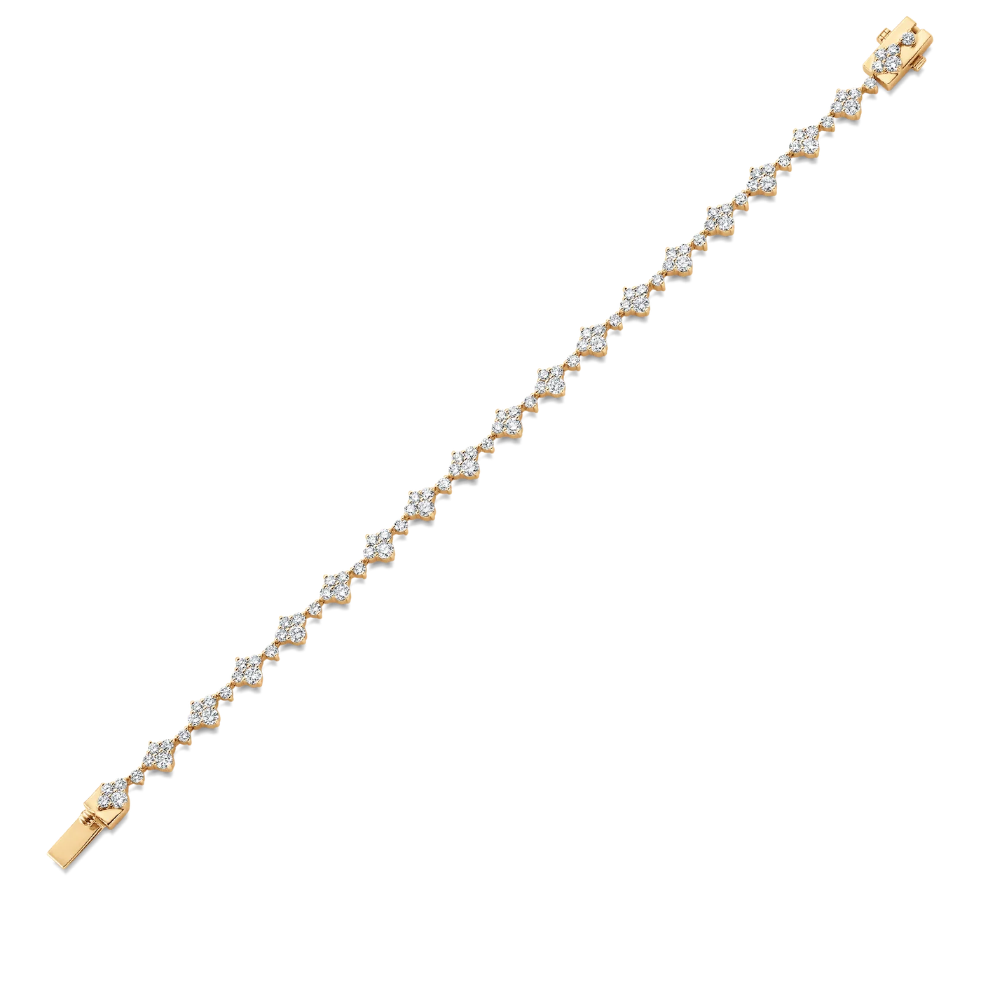 Dujour Gold and Diamond Four-Cluster Bracelet