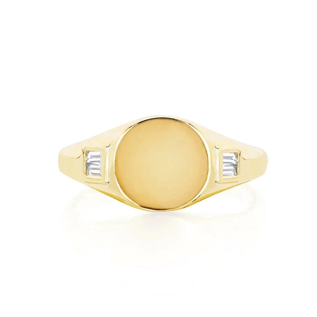 Diamond Baguette Signet Ring