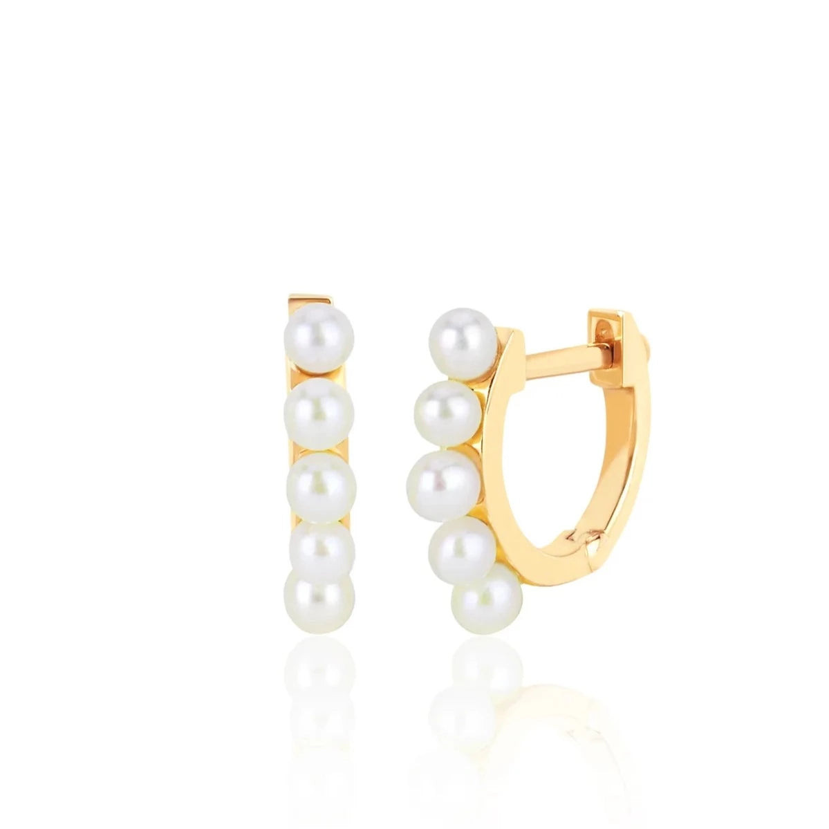 Mini Pearl Huggie Earrings